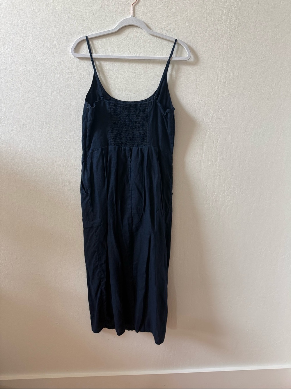 Quince 100% European Linen scoop neck midi Navy - Picture 3 of 4
